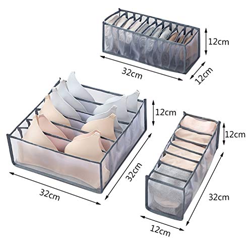 Faffooz 6 Pcs Organizador Ropa Interior Caja De Almacenamiento De Ropa Interior Plegable Con Compartimento Se Utiliza para Guardar Ropa Interior, Calcetines, Sujetadores, Corbatas