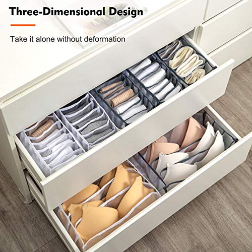 Faffooz 6 Pcs Organizador Ropa Interior Caja De Almacenamiento De Ropa Interior Plegable Con Compartimento Se Utiliza para Guardar Ropa Interior, Calcetines, Sujetadores, Corbatas