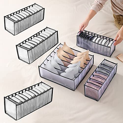 Faffooz 6 Pcs Organizador Ropa Interior Caja de Almacenamiento De Ropa Interior Plegable de Gran Capacidad Se Utiliza para Guardar Ropa Interior, Sujetadores y Calcetines.