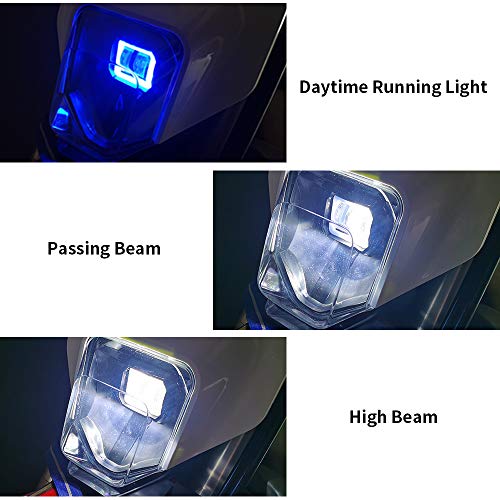 Faro de motocicleta faro delantero luz de carenado máscara día correr luz compatible con 2018 Hus.qvarna FC250 FC350 FE250 FE350 FX350 Dirt Bike Motocross Enduro Supermoto - Blanco