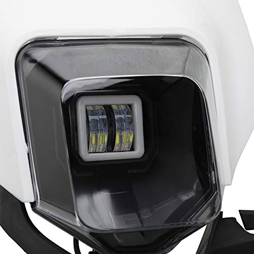 Faro de motocicleta faro delantero luz de carenado máscara día correr luz compatible con 2018 Hus.qvarna FC250 FC350 FE250 FE350 FX350 Dirt Bike Motocross Enduro Supermoto - Blanco