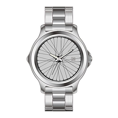 FDC – Rueda para Bicicleta de Relojes Mujer Fashion Fecha Acero Inoxidable Reloj de Pulsera de Cuarzo japonés Cool Deporte Tema