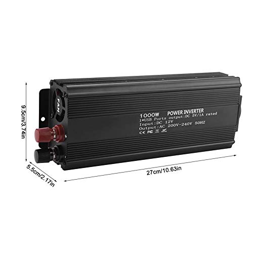 Fdit Inversor de onda sinusoidal 200 V ~ 240 V 1000 W Potencia con panel solar Inverter 10 ~ 15 V Power Inverter Sine Wave Inverter Solar convertidor para uso doméstico