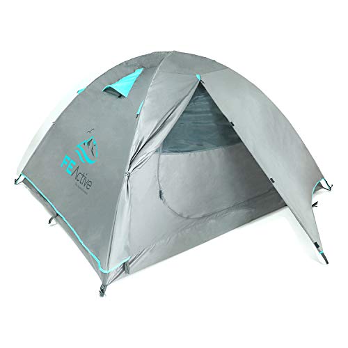 FE Active Tienda de Campaña 4 Personas – Tienda de Camping 4 Estaciones de Alta Cualidad para 3 o 4 Personas con Cubierta Impermeable, Postes de Aluminio. Todas las Temporadas I Diseñado en California