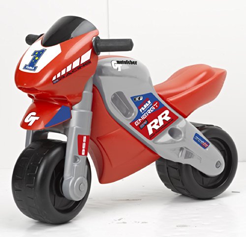 FEBER - Motofeber 2 Racing Correpasillos con Casco, Color Rojo (Famosa 800008171)