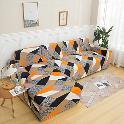 Feilaxleer Funda Sofa Chaise Longue Elástica Brazo Izquierdo/Derecho,Funda para Sofá en Forma de L (4 Plazas +3 Plazas,C)