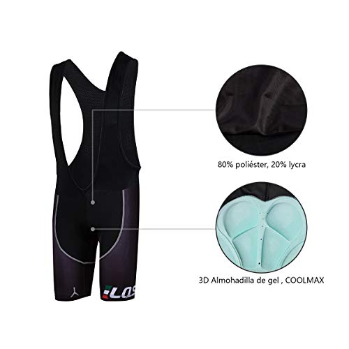 Feilaxleer Ropa Ciclismo Verano para Hombre y Mujer - Un Conjunto de Ciclismo Jersey Maillot y Culotte Pantalones Cortos (CR,M)