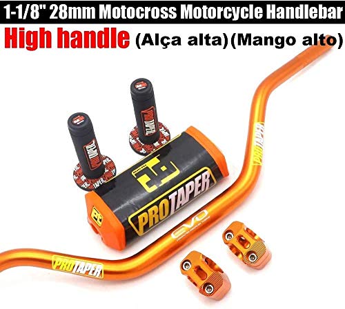 Felicey perfectamente aplicable para Práctico-Moto Accesorios 28MM alta motocicleta Manillares Fat Bares + Puños Protaper cojín de la barra for la suciedad bicicletas SUZVKI RMZ450 RMZ250 DRZ400 1 pie