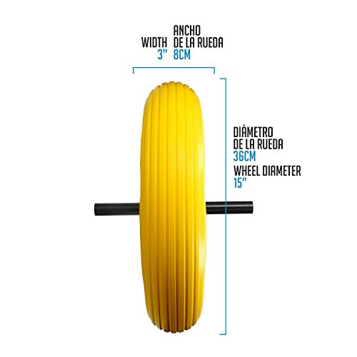 Ferrestock FSKROM001 Rueda Maciza para Carretilla de Obra y jardinería Profesional o doméstico impinchable con llanta metálica, Amarillo