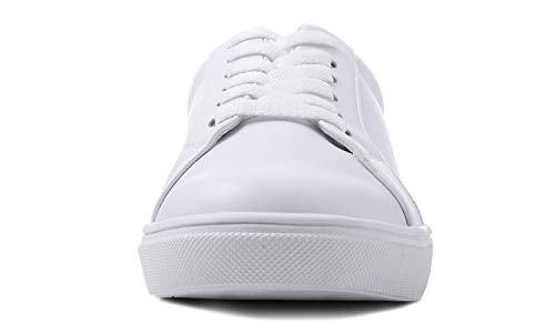 Feversole Women's Featured PU Leather Lace-Up Sneaker,Zapatillas Deportivas con Cordones en Piel sintética para Mujer