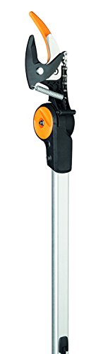 Fiskars Pértiga telescópica con cuchilla Bypass, Longitud ajustable: 2,4 – 4 m, Negro/Naranja, 1023624