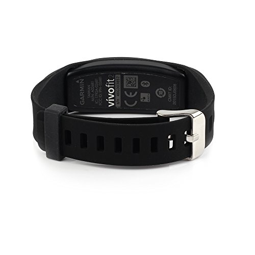 Fit-power Pulsera de repuesto con hebilla para Garmin Vivofit 2 Band/Garmin Vivofit 2 Pulsera/Garmin Vivofit 2 Fitness Band (sin rastreador), color negro