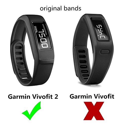 Fit-power Pulsera de repuesto con hebilla para Garmin Vivofit 2 Band/Garmin Vivofit 2 Pulsera/Garmin Vivofit 2 Fitness Band (sin rastreador), color negro