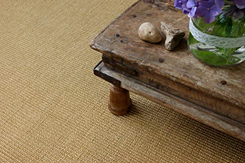 floor factory Alfombra Natural de Sisal Beige 190x280 cm Borde de algodón 100% Fibra Natural