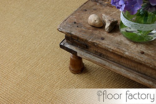 floor factory Alfombra Natural de Sisal Beige 190x280 cm Borde de algodón 100% Fibra Natural