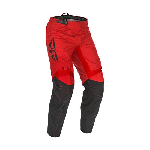 Fly Racing F-16 - Pantalones de deporte de motor, ropa de rendimiento para hombre, poliéster con forro de malla y cinturón de cintura ajustable (rojo/negro) talla 36