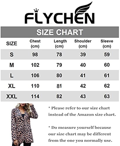 FLYCHEN Chaquetas de Traje y Blazers para Mujer OL Office Lady Chaqueta Floral Coat Casual de Moda Casual Blazers, Color Letra, M