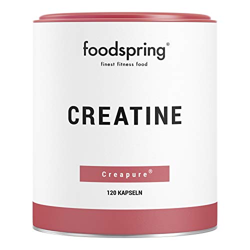 foodspring Creatina cápsulas, 120 cápsulas, Refuerzo para ganar masa muscular