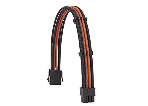 Formulamod Sleeve Extension Cable de alimentación Kit 18AWG ATX 24P+ EPS 8-P+PCI-E8-P+PCI-E6-P con peines para PSU a placa madre/GPU Fm-NCK3 (negro naranja gris)