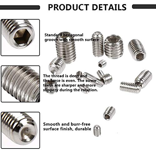 FOROREH Tornillos de fijación Cabeza hexagonal Tornillos Allen Acero inoxidable M2.5 M3 M4 M5 M6 M8 con una pequeña llave Allen Surtido Piezas de sujeción Kits Tornillo de máquina