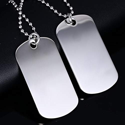 FOXI YOUTH 2 PC de Alta Pulido Personalizado para Hombre Acero quirúrgico Militar Etiqueta de Perro del ejército Colgante Collar de Cadena Larga Regalo Personalizado