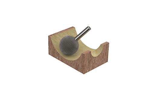 Fresa giratoria de Esférica Kutzall Extreme, eje de 1/8", Muy Gruesa - Carburo de tungsteno abrasivo, 1/4" (6.3mm) de diámetro, SX-14-EC