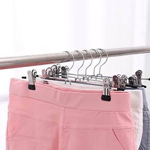 FRIUSATE 20 Pcs Perchas para Pantalones Perchas de Pinzas para Pantalones 30cm Faldas Calcetines Perchas Antideslizante para Ropa Faldas Calcetines Perchas Metálicas Perchas Pantalones con Clip