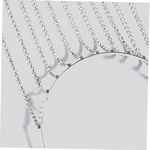 Froiny 1pc Long Borla Rhinestone Cadena De Pelo Casco De Cabello Accesorios para Mujeres Hoop Hoop Diadema Joyería De Cadena De Cadena