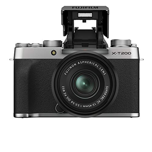 Fujifilm X-T200 - Kit cámara con objetivo intercambiable XC15-45/3.5-5.6 PZ, Tarjeta 16 GB, color plata