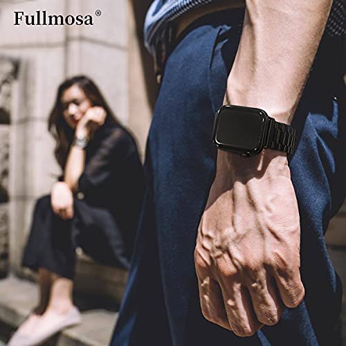 Fullmosa Acero Inoxidable Correa 38mm 40mm 41mm 42mm 44mm 45mm Compatible Apple Watch/iWatch Serie SE, Serie 7/6/5/4/3/2/1, Apple Watch Correa, Negro 42mm/44mm/45mm