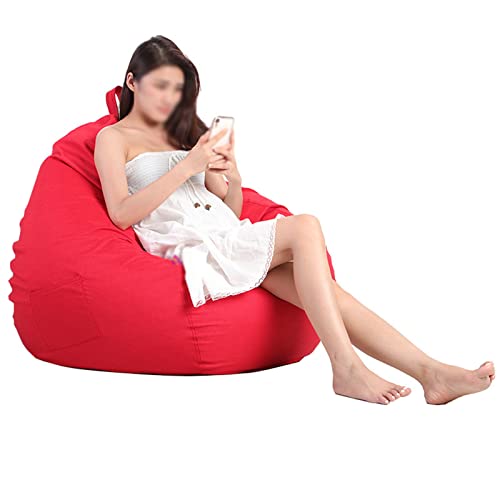 Funda De Puff Pera (sin Relleno), In Cotone E Lino Funda Para Sillón Puff Cubierta Para Sofá Perezoso Extra Grande Funda Sofá Perezoso Sin Relleno Para Adultos Y Niños-rojo-120x160 cm