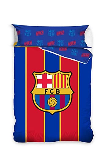 Funda Nórdica FC Barcelona 2021 2 Piezas. Escudo Centrado. 100% Algodón (Cama 90)