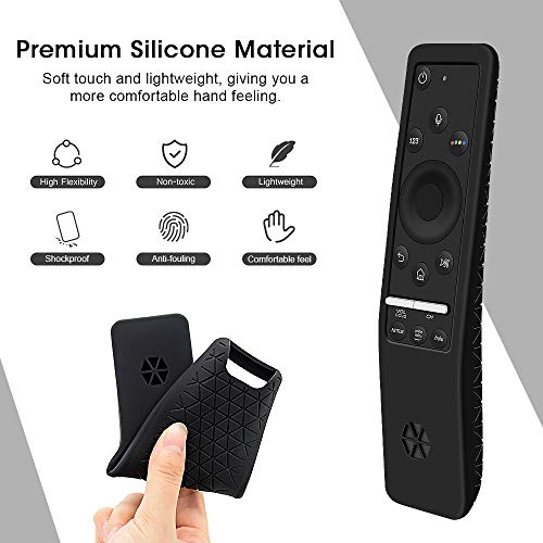 Funda para Mando TV Samsung BN59-01312A BN59-01259B BN59-01274A Remote Carcasa Antideslizante Funda Protectora de Silicona Compatible con Mando a Distancia Samsung (Negro)