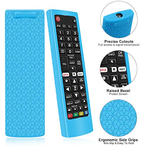 Funda Protectora de Silicona Compatible con Mando LG Control AKB75095308 AKB74915324 AKB75095307 AKB73715601 Antideslizante Carcasas Protección Funda para LG Remote - Glow Blue