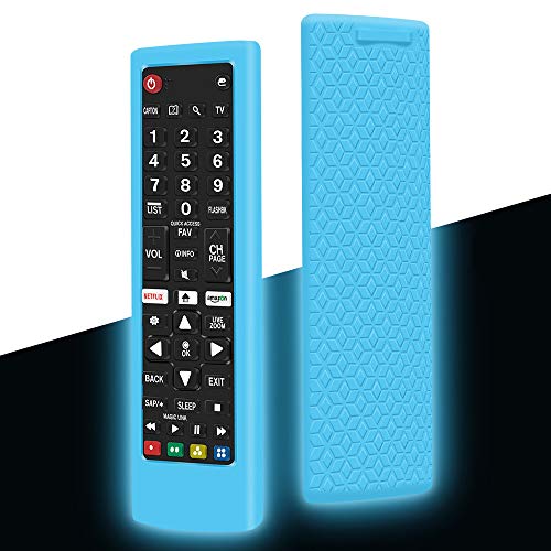 Funda Protectora de Silicona Compatible con Mando LG Control AKB75095308 AKB74915324 AKB75095307 AKB73715601 Antideslizante Carcasas Protección Funda para LG Remote - Glow Blue