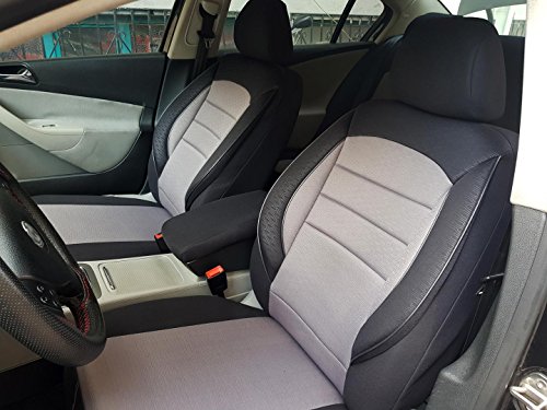 Fundas de asiento K-Maniac compatibles con Opel Grandland X, universales, color negro y gris, juego de fundas para asientos delanteros, accesorios para el interior del coche, V709534