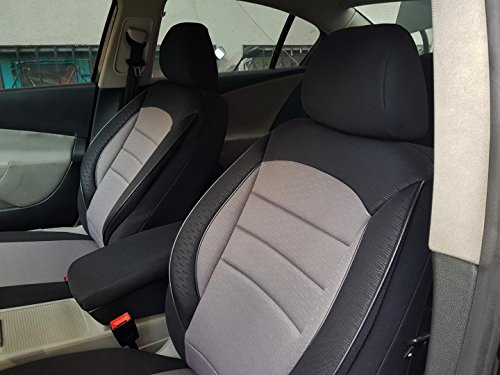 Fundas de asiento K-Maniac compatibles con Opel Grandland X, universales, color negro y gris, juego de fundas para asientos delanteros, accesorios para el interior del coche, V709534
