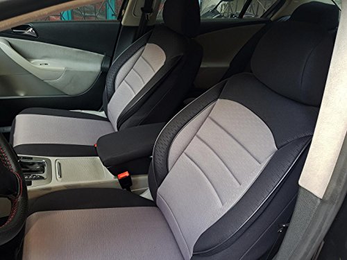 Fundas de asiento K-Maniac compatibles con Opel Grandland X, universales, color negro y gris, juego de fundas para asientos delanteros, accesorios para el interior del coche, V709534