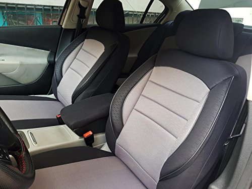 Fundas de asiento K-Maniac compatibles con Opel Grandland X, universales, color negro y gris, juego de fundas para asientos delanteros, accesorios para el interior del coche, V709534