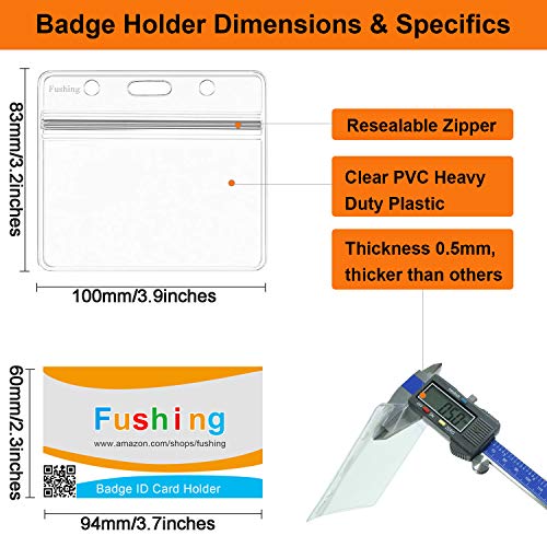 Fushing Tarjetas de identificación 50 pcs claro plástico horizontales Nombre etiqueta Badge Id Tarjeta(S)
