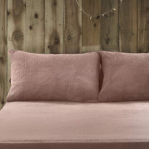 Fusion Teddy Fleece-Extra Soft Par de Fundas de Almohada, poliéster, Rubor, ama de casa