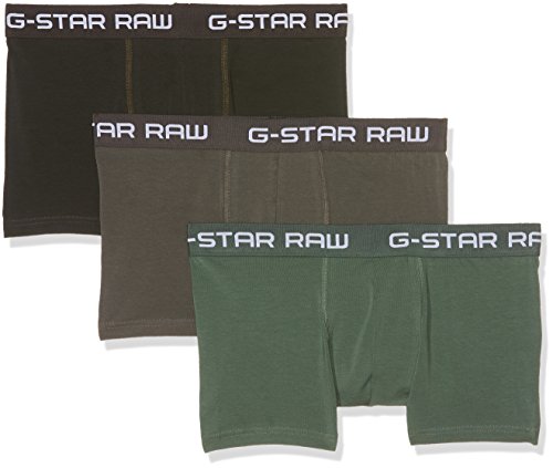 G-STAR RAW Classic Trunk Color 3-Pack Underwear, Mehrfarbig (GS Grey/Asfalt/Bright Jungle 2058-8529), M (Pack de 3) para Hombre