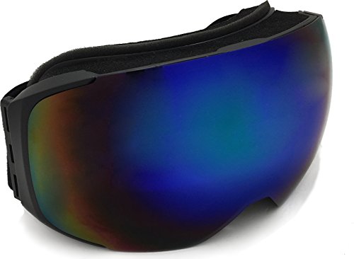 Gafas de esquí efecto espejo St. Moritz 2017 Unisex Incluye caja de EVA + Paño para Limpieza | kratzfeste Gafas de nieve Snowboard Gafas, negro