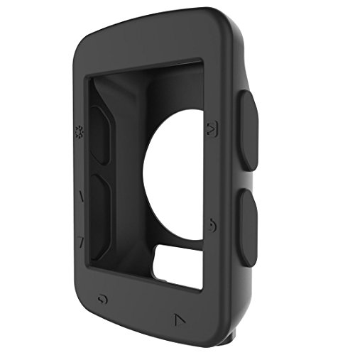 Garmin Edge 520 Funda, a prueba de polvo, resistente a los golpes, funda protectora de silicona para Garmin 520+protector de pantalla resistente a los arañazos (negro)