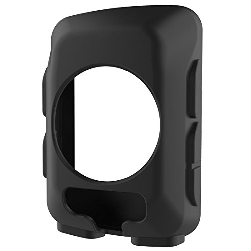 Garmin Edge 520 Funda, a prueba de polvo, resistente a los golpes, funda protectora de silicona para Garmin 520+protector de pantalla resistente a los arañazos (negro)