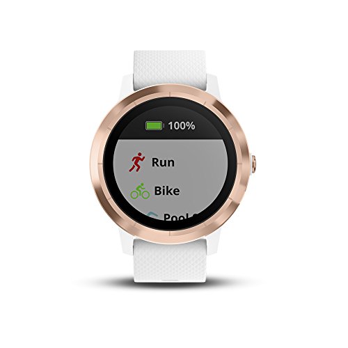 Garmin Smartwatch Vivoactive 3 GPS Mano Ciclismo Unisex Adulto, Blanco (Rose Gold/White Band), Talla única