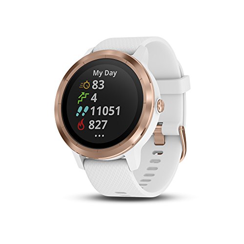 Garmin Smartwatch Vivoactive 3 GPS Mano Ciclismo Unisex Adulto, Blanco (Rose Gold/White Band), Talla única