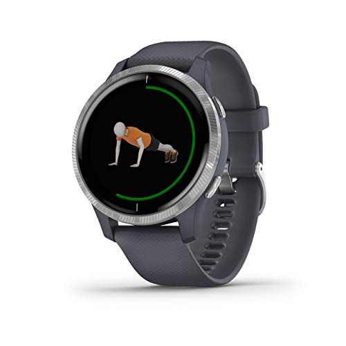 Garmin Venu - Reloj inteligente GPS con una elegante pantalla brillante para un estilo de vida activo, color azul granito (Reacondicionado)