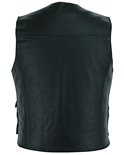 Gaudi-Leathers Chaleco de Cuero para Hombre Moto o Motocicleta Biker Moto XL