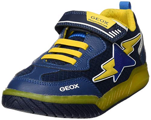 Geox J INEK BOY B Zapatillas Niños, Azul (Navy/Yellow C0657), 35 EU